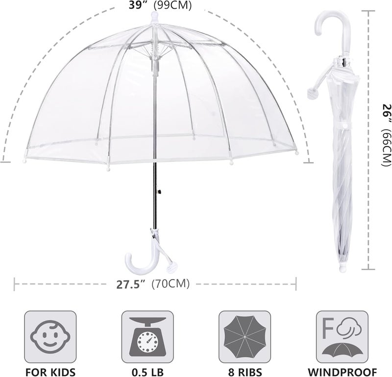 RONIARE Kids Clear Bubble Umbrellas for Rain Dome Windproof Umbrella for Kid Girls and Boys - Image 5